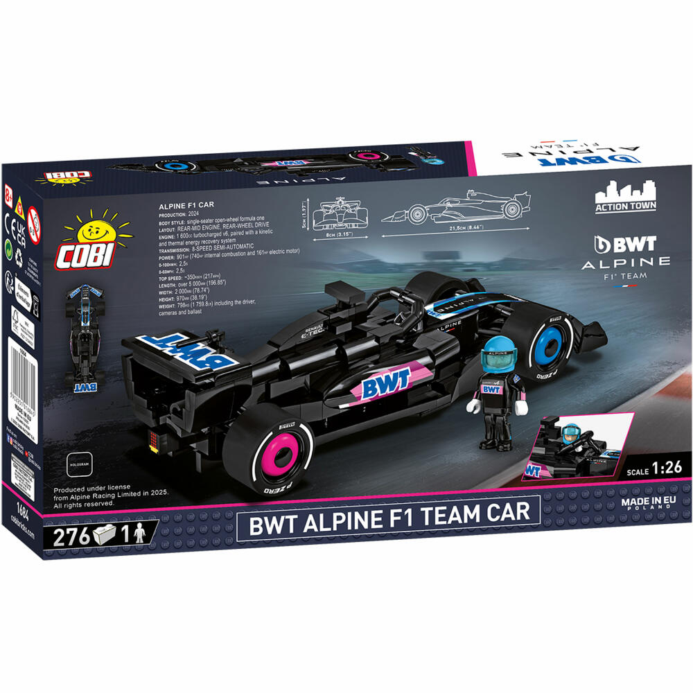Cobi Klemmbaustein-Set BWT Alphine F1 Team Car, Rennauto, 276 Teile, COBI-1684