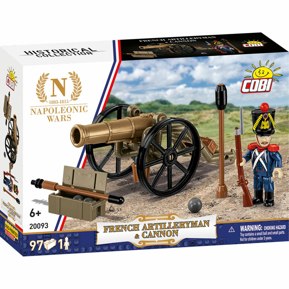 Cobi Klemmbaustein-Set Napoleonic Wars - Französischer Artillerist, 97 Teile, COBI-20093
