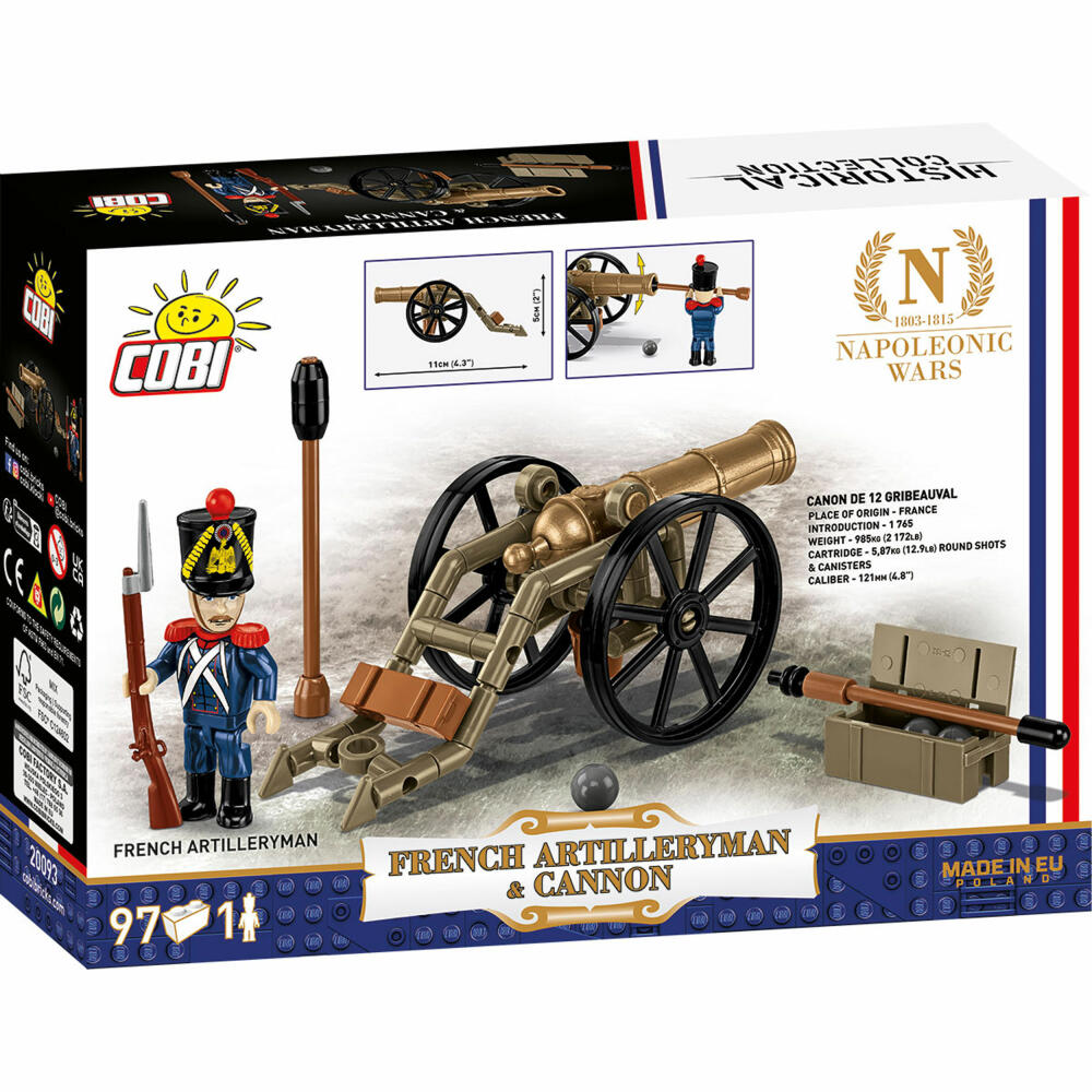Cobi Klemmbaustein-Set Napoleonic Wars - Französischer Artillerist, 97 Teile, COBI-20093