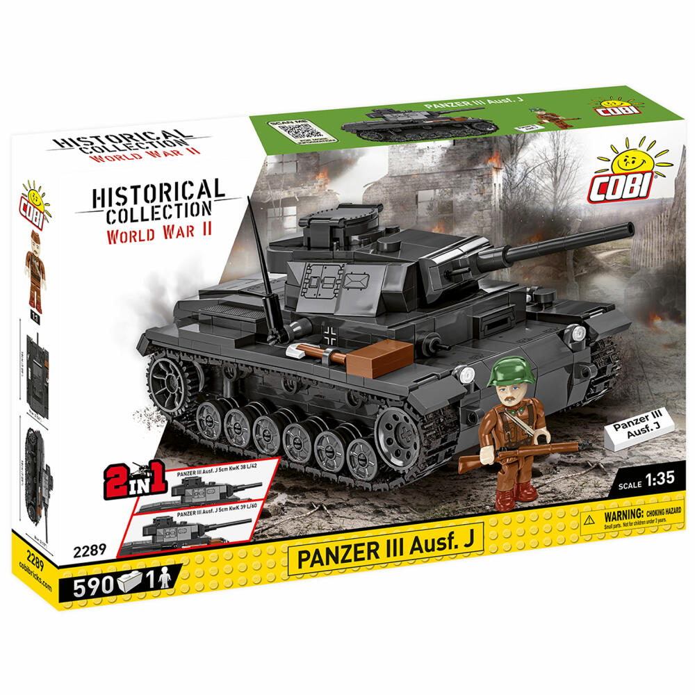 Cobi Klemmbaustein-Set Panzer II Ausf. J, Wehrmacht, WW2, 590 Teile, COBI-2289