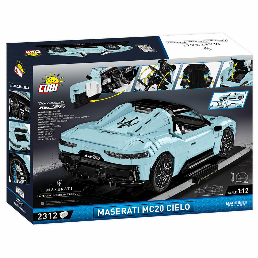 Cobi Klemmbaustein-Set Maserati MC20 Cielo Executive Edition, 2312 Teile, COBI-24351