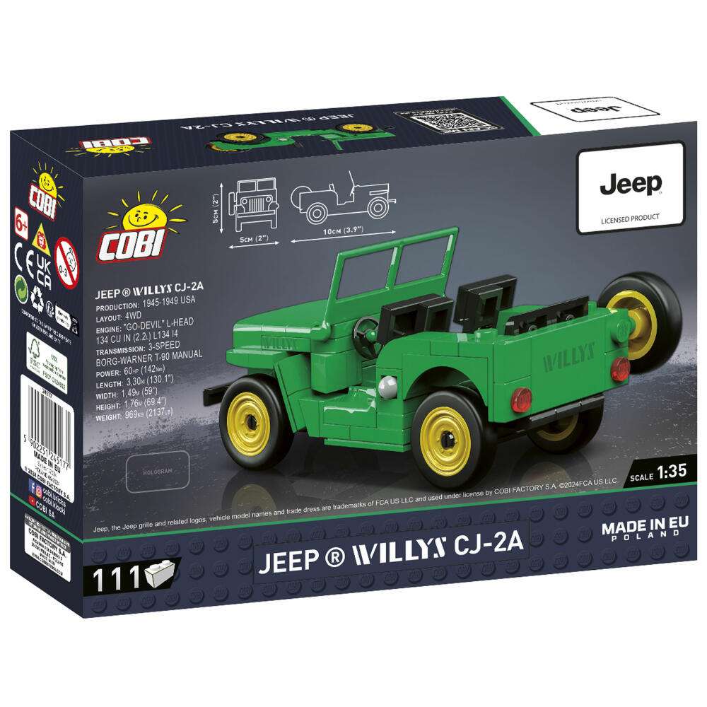 Cobi Klemmbaustein-Set Jeep Willys CJ-2A, Auto, 111 Teile, COBI-24517