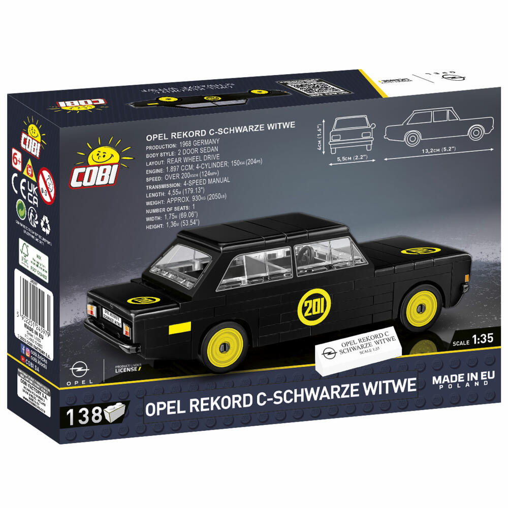 Cobi Klemmbaustein-Set Opel Rekord C - Schwarze Witwe, Auto, 138 Teile, COBI-24597