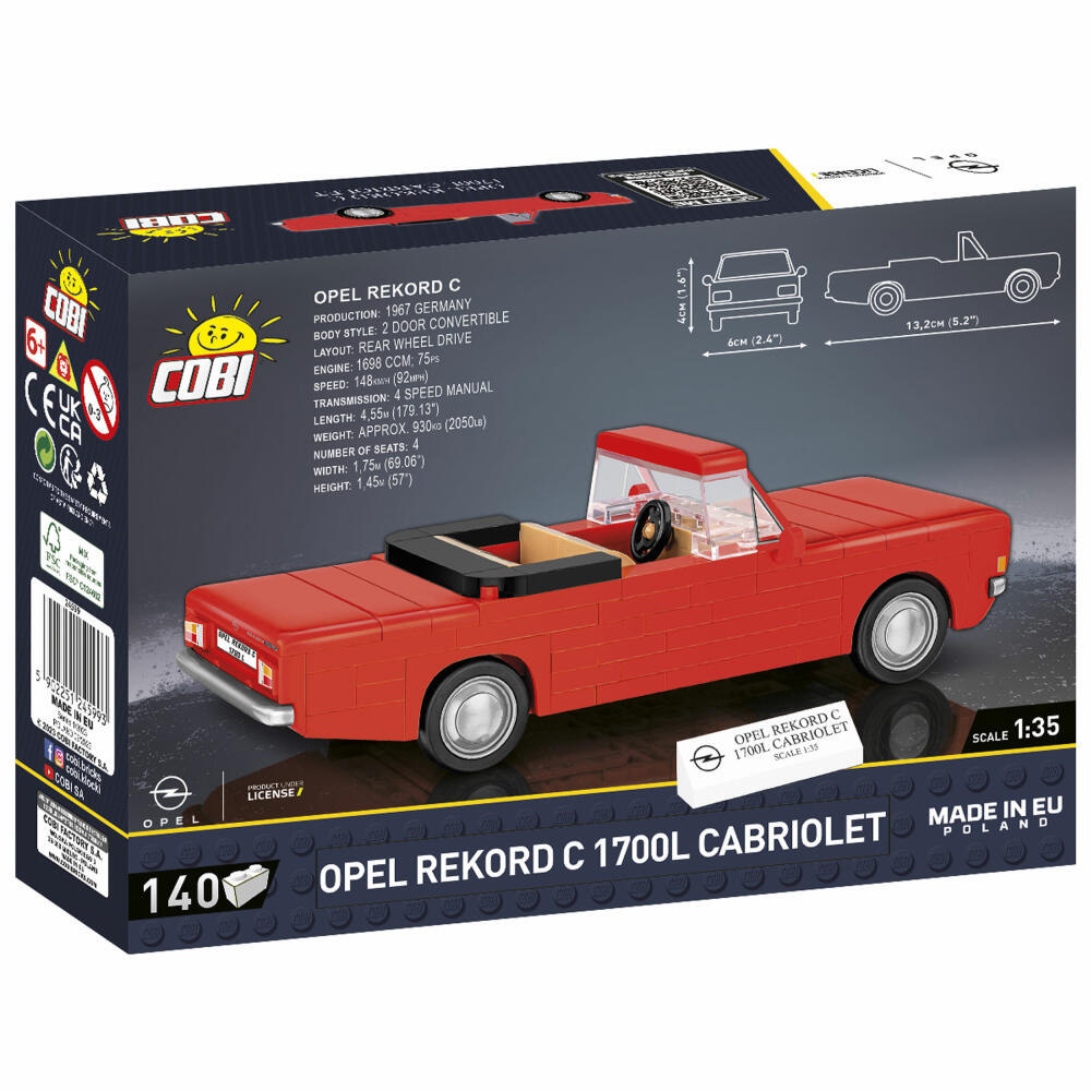 Cobi Klemmbaustein-Set Opel Rekord C 1700 Cabriolet, Auto, 140 Teile, COBI-24599