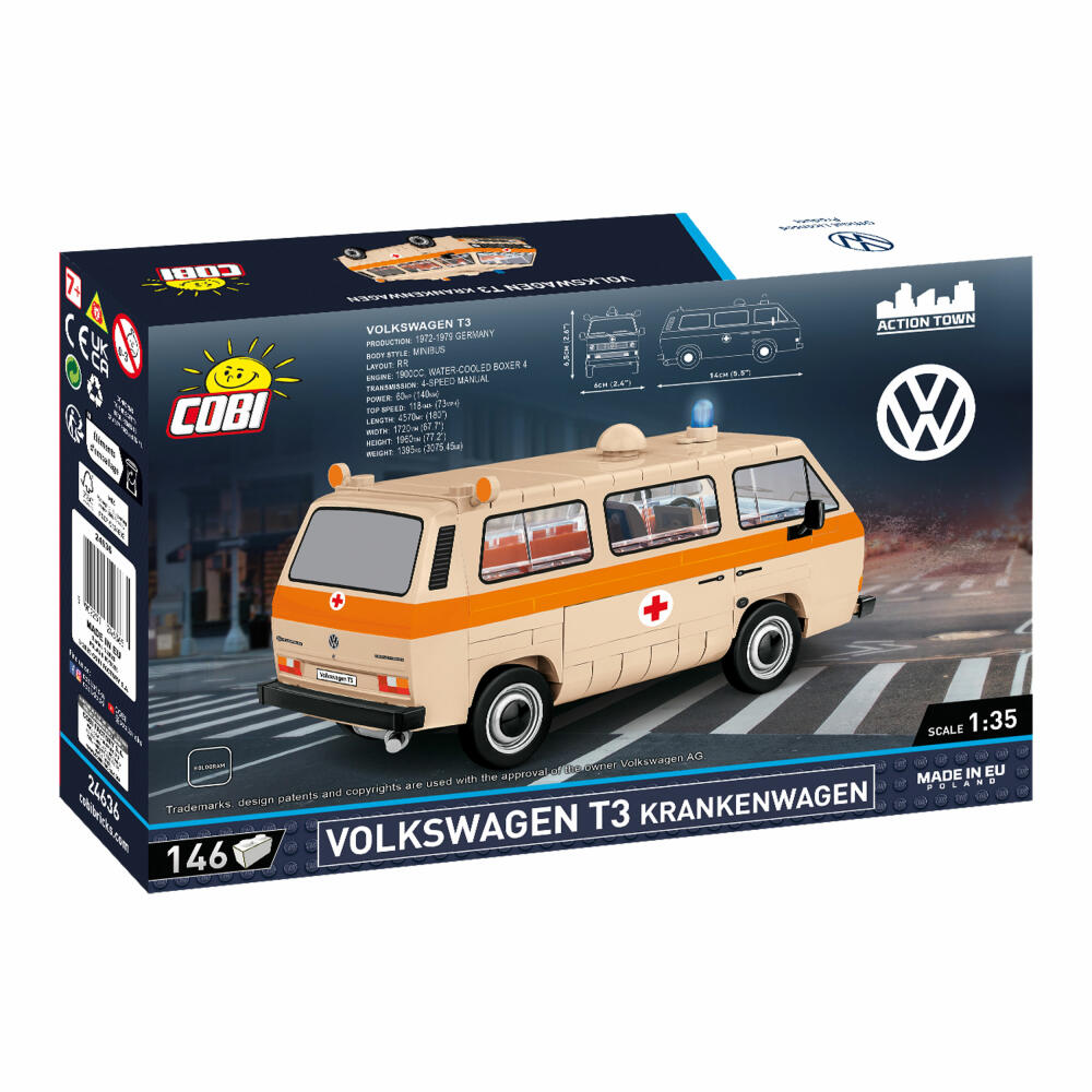 Cobi Klemmbaustein-Set VW T3 Krankenwagen, 146 Teile, 24636