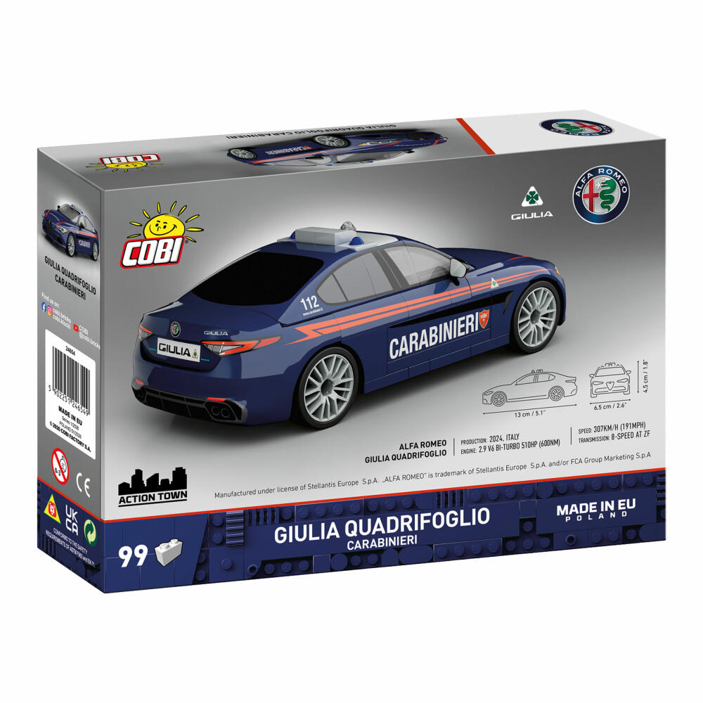 Cobi Klemmbaustein-Set Alfa Romeo Giulia Quadr. Carabinieri, 99 Teile, 24654