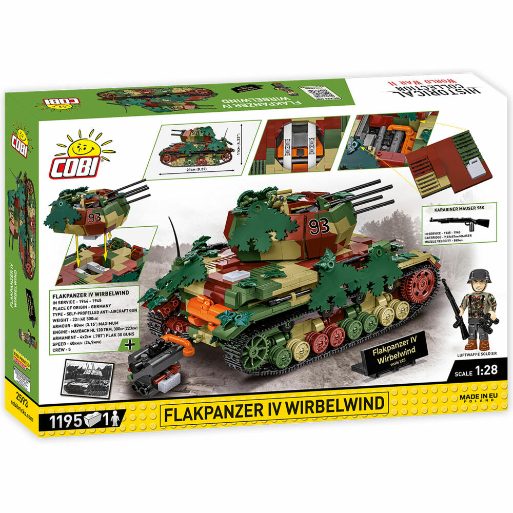 Cobi Klemmbaustein-Set Flakpanzer IV Wirbelwind - Executive Edition, WW2, 1195 Teile, COBI-2593