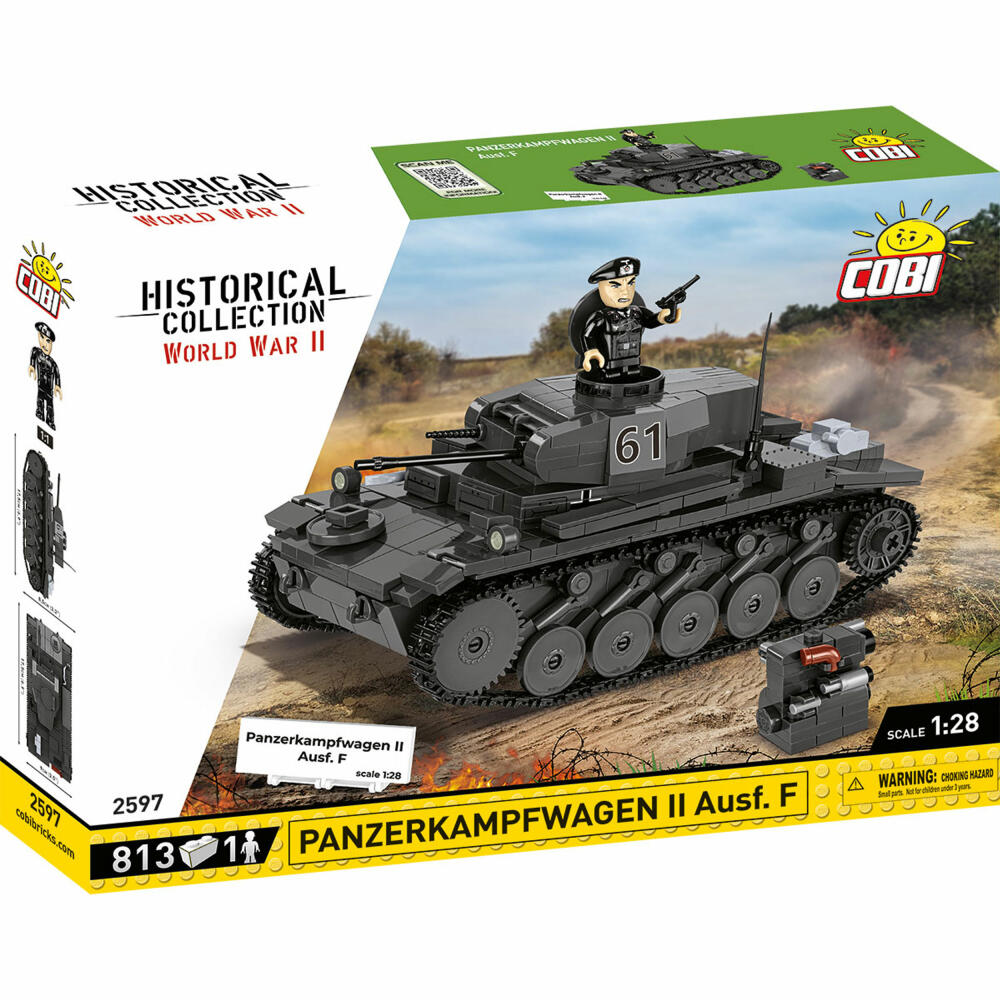 Cobi Klemmbaustein-Set Panzerkampfwagen II Ausf. F, WW2, 813 Teile, COBI-2597
