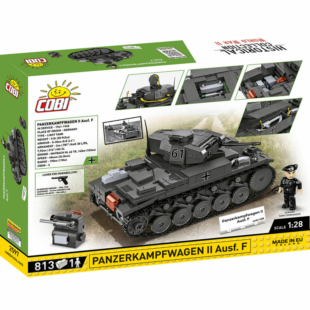 Cobi Klemmbaustein-Set Panzerkampfwagen II Ausf. F, WW2, 813 Teile, COBI-2597