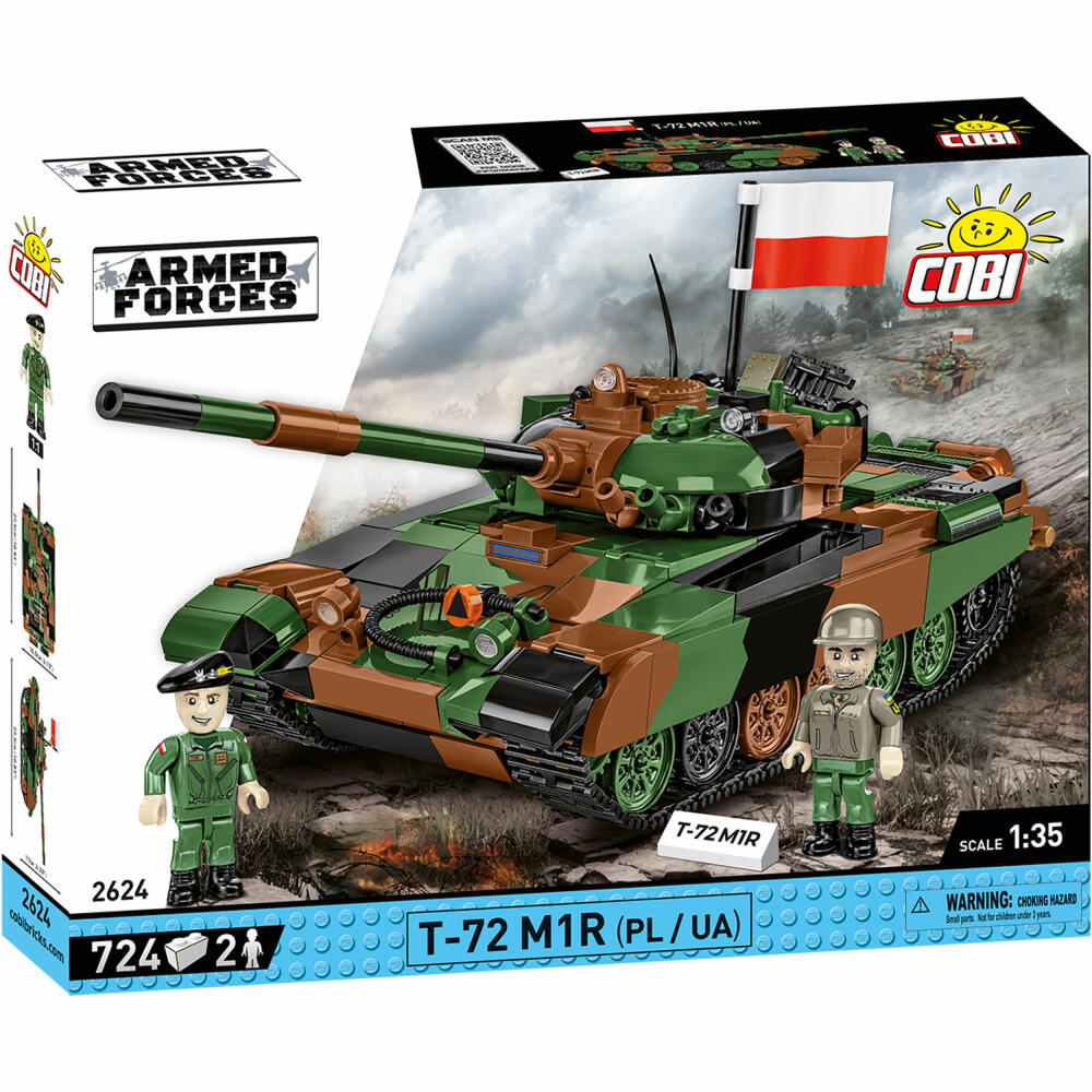 Cobi Klemmbaustein-Set Panzer T-72M1R PL/UA, Armed Forces, 724 Teile, COBI-2624
