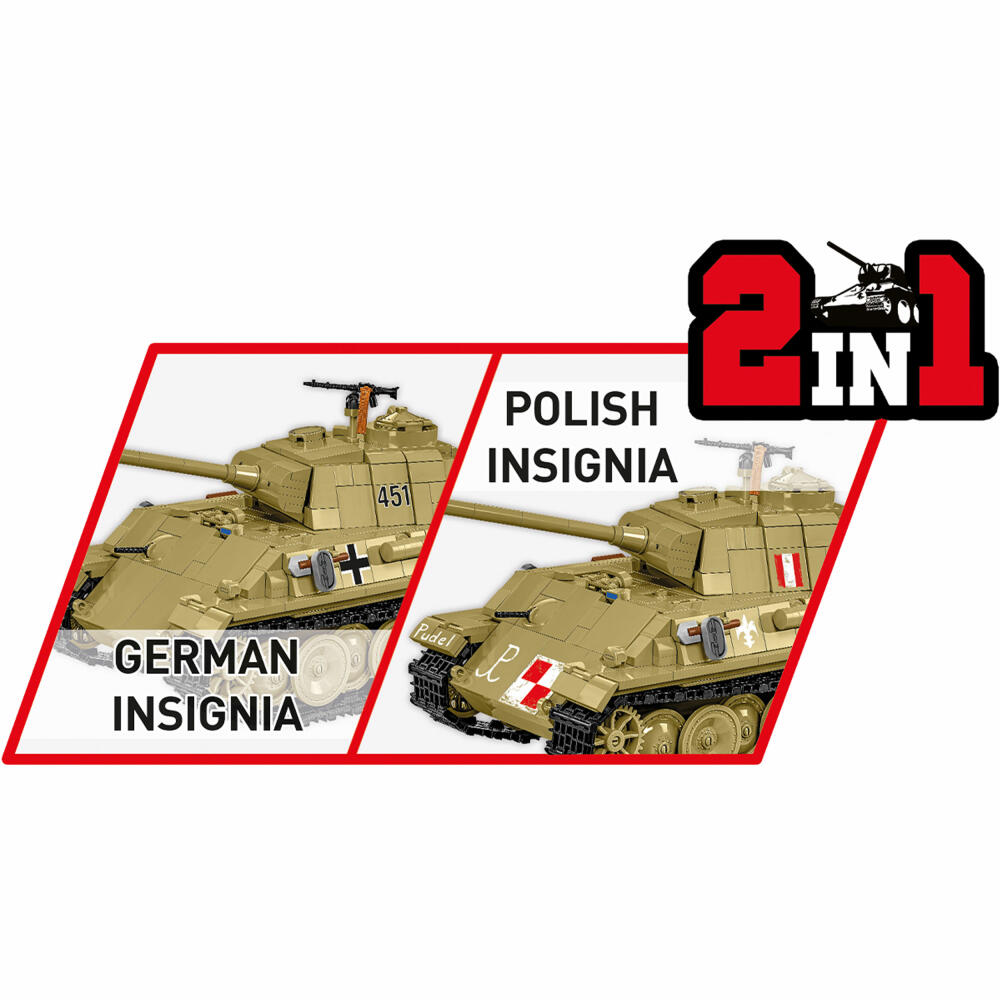 Cobi Klemmbaustein-Set Panzer V Panther Ausf. G Pudel, WW2, 1133 Teile, COBI-2655