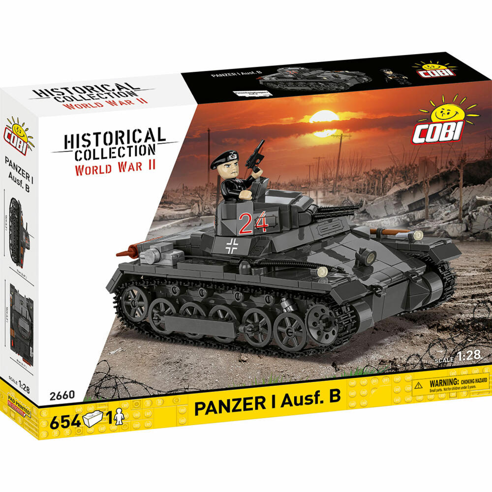 Cobi Klemmbaustein-Set Panzer I Ausf. B, Tank, WW2, 654 Teile, COBI-2660