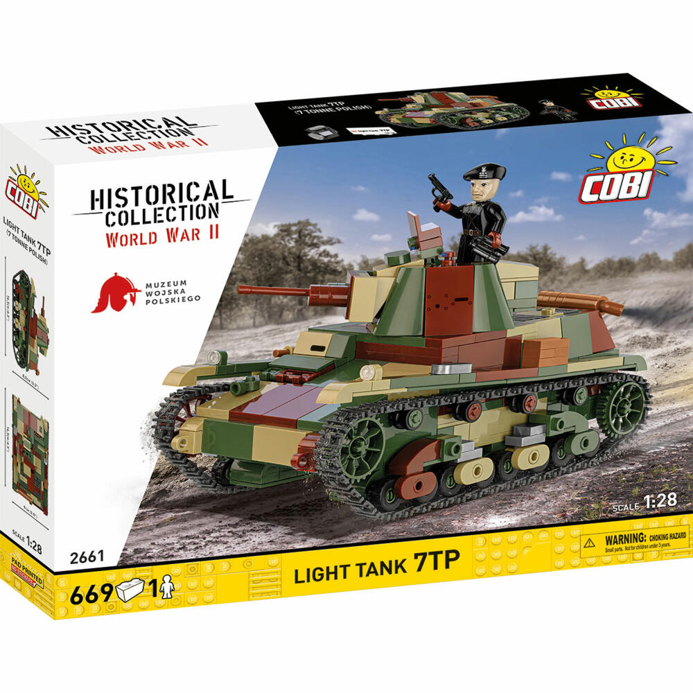 Cobi Klemmbaustein-Set Light Tank 7TP, Panzer, WW2, 669 Teile, COBI-2661