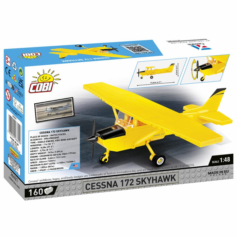 Cobi Klemmbaustein-Set Cessna 172 Skyhawk Gelb, Flugzeug, 160 Teile, COBI-26621