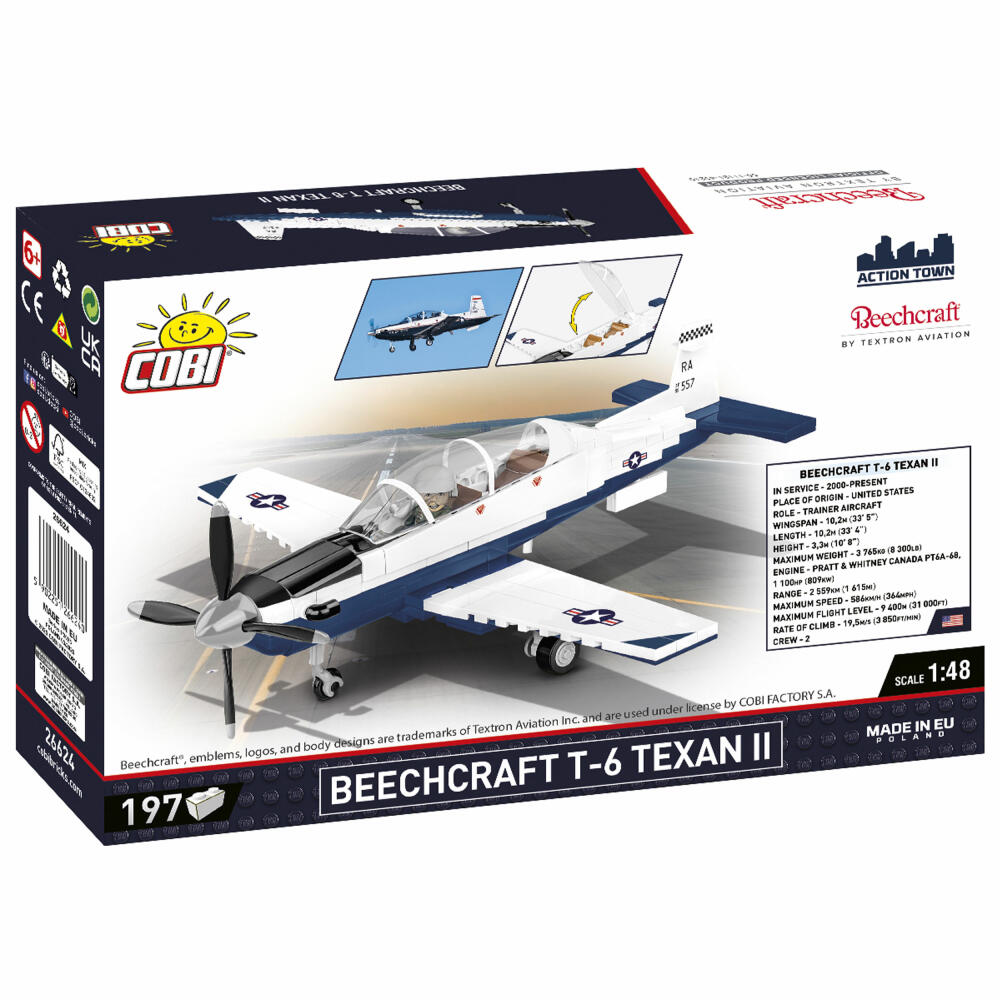 Cobi Klemmbaustein-Set Beechcraft T-6 Texan II, Flugzeug, 197 Teile, COBI-26624