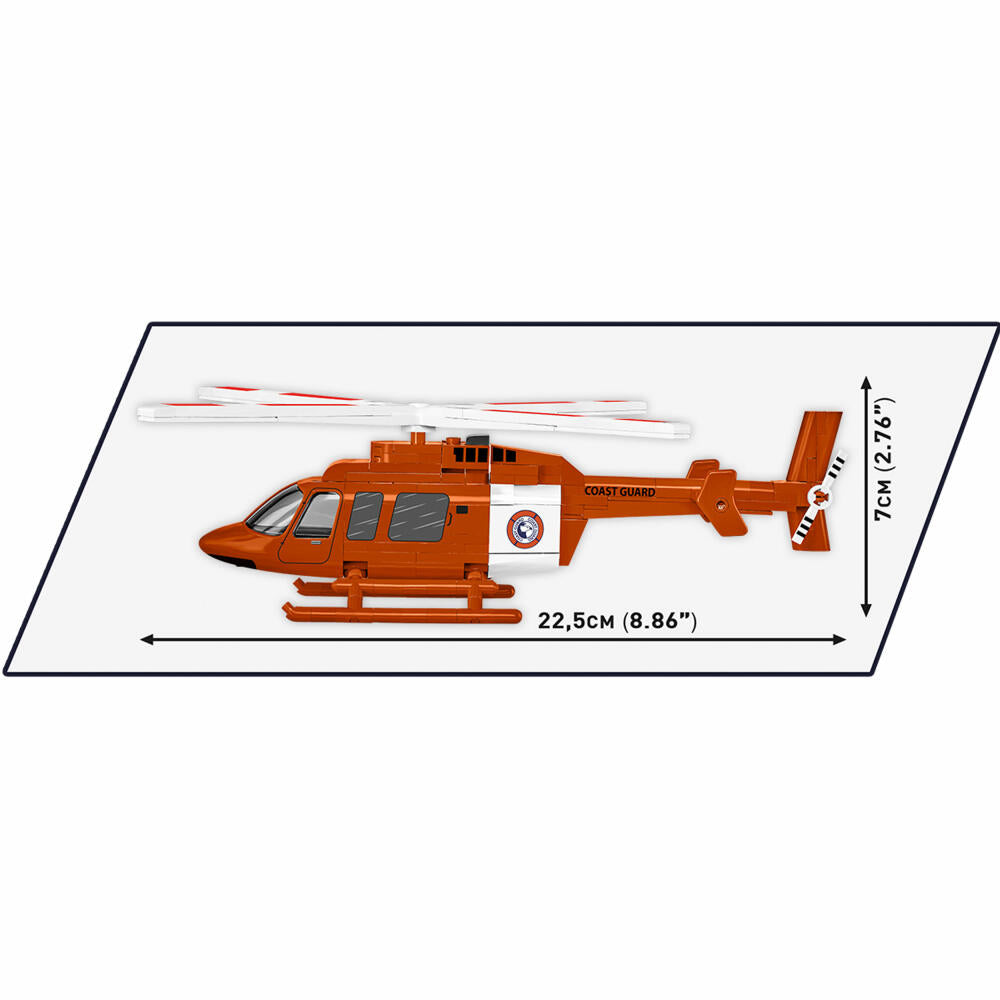 Cobi Klemmbaustein-Set Bell 407 Coast Guard, Küstenwache, Hubschrauber, 210 Teile, COBI-26627