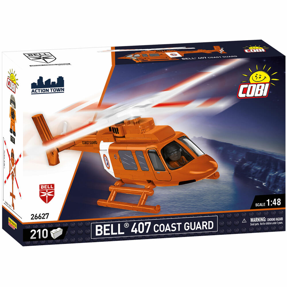 Cobi Klemmbaustein-Set Bell 407 Coast Guard, Küstenwache, Hubschrauber, 210 Teile, COBI-26627