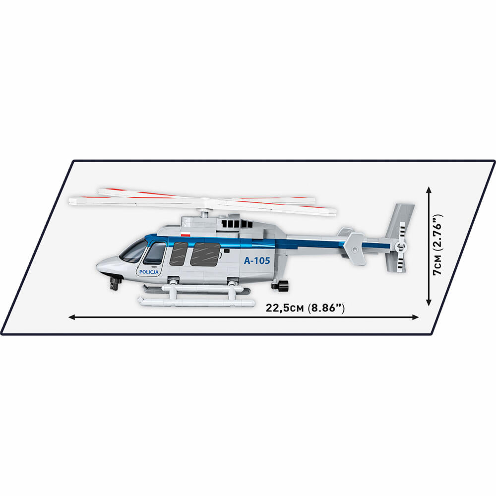 Cobi Klemmbaustein-Set Bell 407 Policja, Polizei, Hubschrauber, 217 Teile, COBI-26628