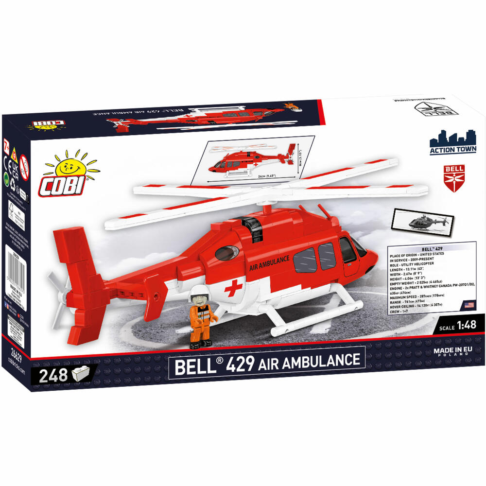 Cobi Klemmbaustein-Set Bell 429 Air Ambulance, Rettungshubschrauber, 248 Teile, COBI-26629