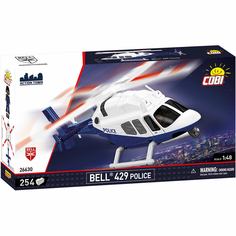 Cobi Klemmbaustein-Set Bell 429 Police, Polizei hubschrauber, 254 Teile, COBI-26630