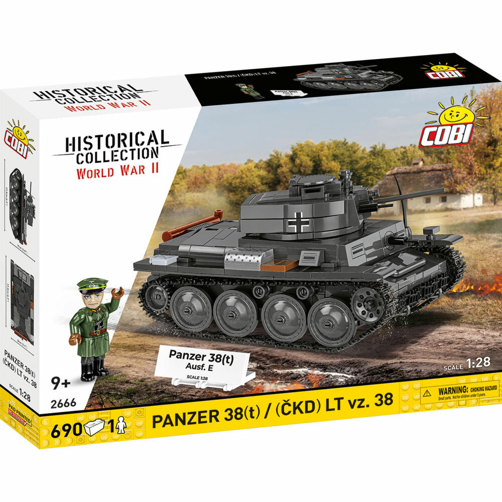 Cobi Klemmbaustein-Set Panzer 38t / CKD LT vz.38, WW2, 690 Teile, COBI-2666