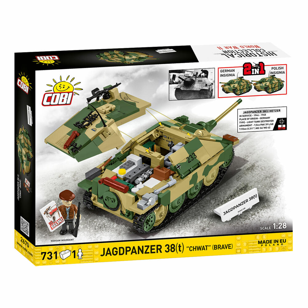 Cobi Klemmbaustein-Set Jagdpanzer 38(T) Brave, 731 Teile, 2670
