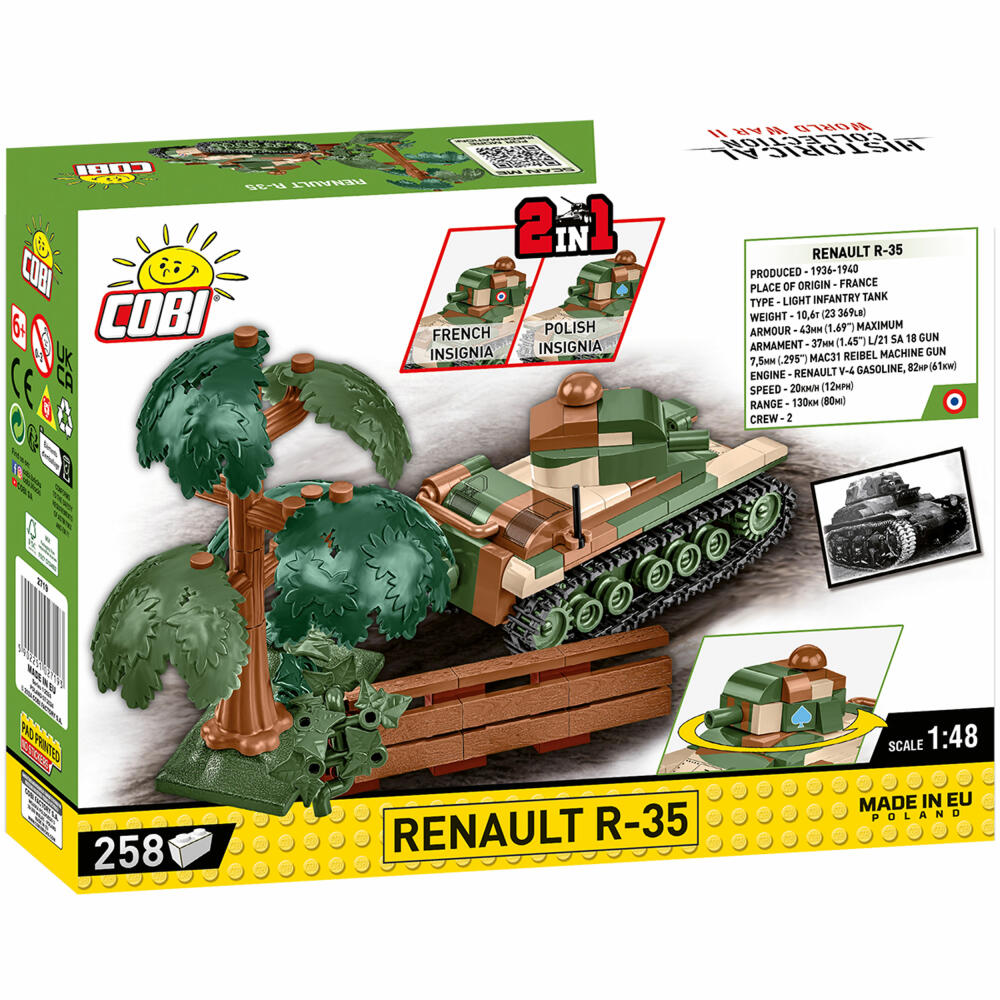Cobi Klemmbaustein-Set Panzer Renault R-35, WW2, 258 Teile, COBI-2719
