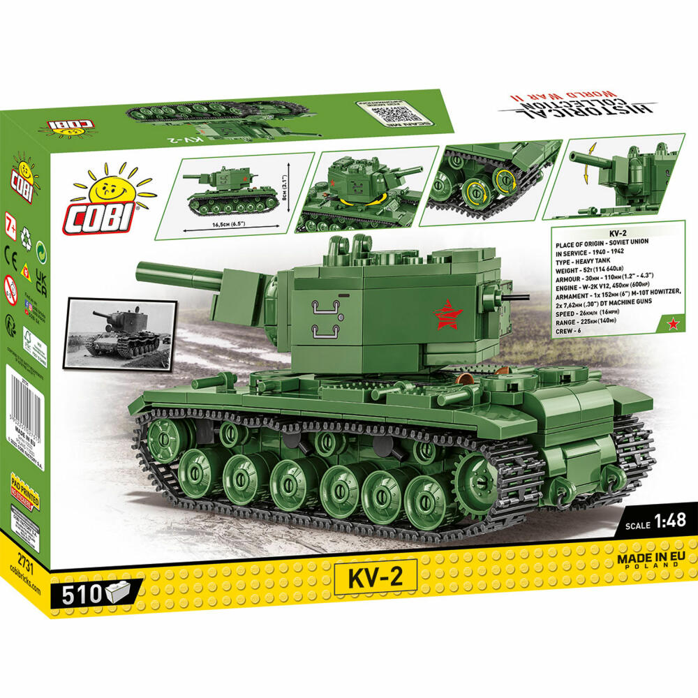 Cobi Klemmbaustein-Set Panzer KV-2, WW2, 510 Teile, COBI-2731