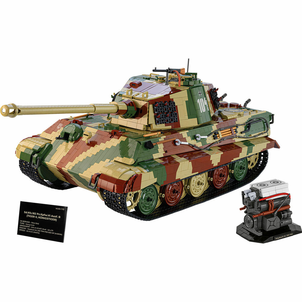 Cobi Klemmbaustein-Set Panzer Tiger II Königstiger, Executive Edition, WW2, 11170 Teile, COBI-2808