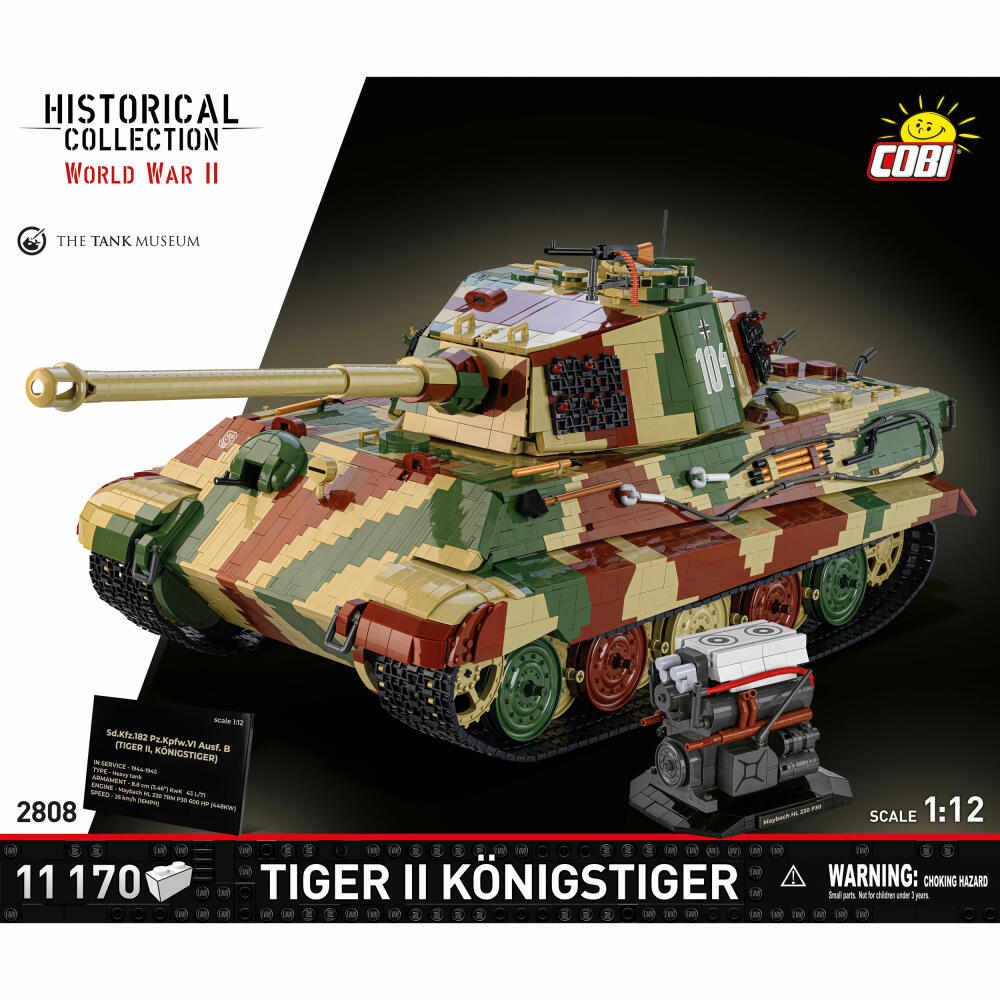 Cobi Klemmbaustein-Set Panzer Tiger II Königstiger, Executive Edition, WW2, 11170 Teile, COBI-2808