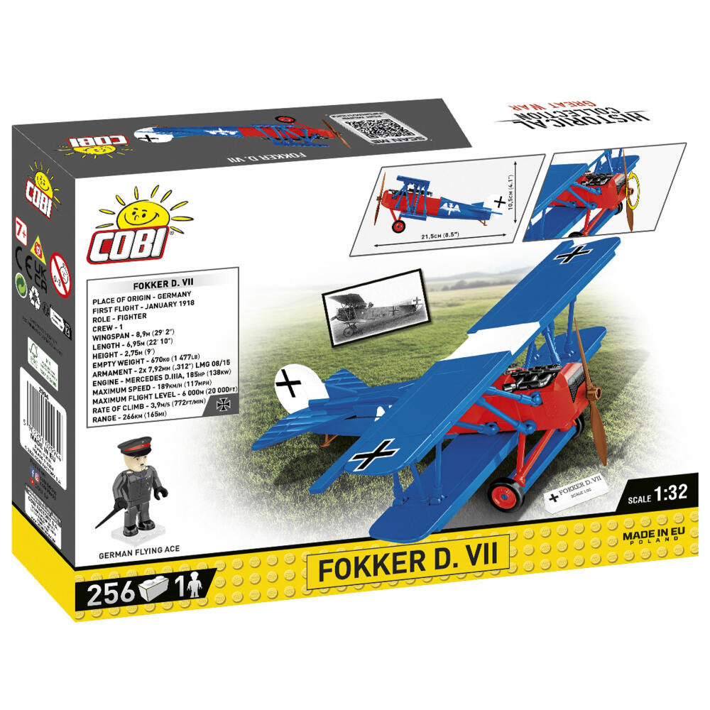 Cobi Klemmbaustein-Set Flugzeug Fokker D.VII, WW1, 256 Teile, COBI-2994