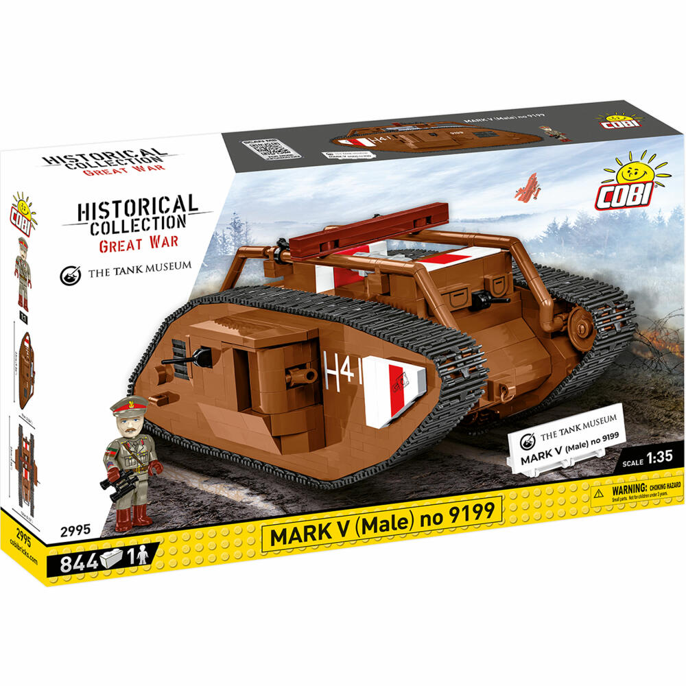 Cobi Klemmbaustein-Set Panzer Mark V Male No. 9199, WW1, 844 Teile, COBI-2995