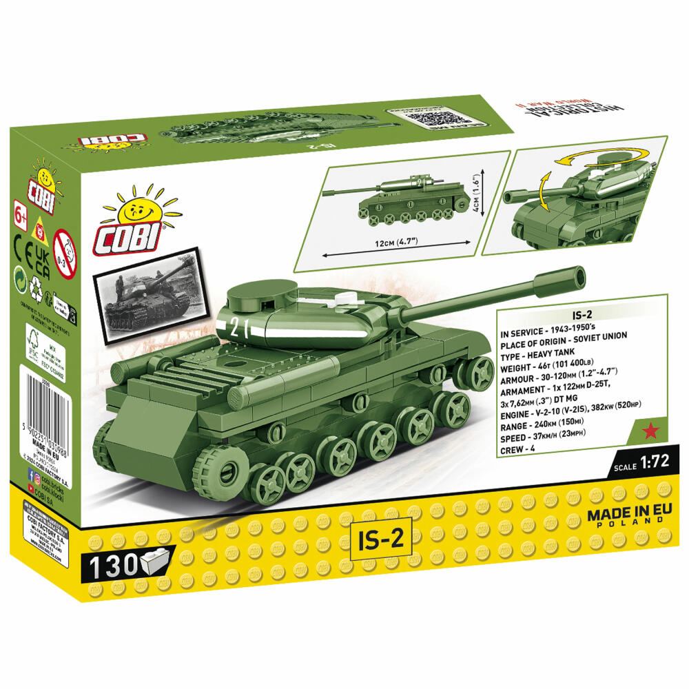 Cobi Klemmbaustein-Set Panzer IS-2, WW2, 130 Teile, COBI-3098