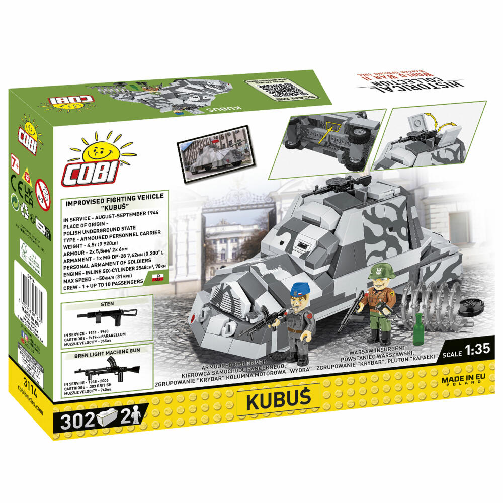 Cobi Klemmbaustein-Set Panzerfahrzeug Kubus, WW2, 302 Teile, COBI-3114