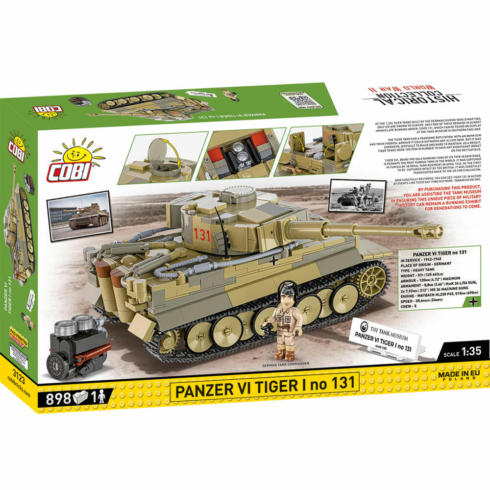 Cobi Klemmbaustein-Set Panzer VI Tiger I No 131, WW2, 865 Teile, COBI-3123