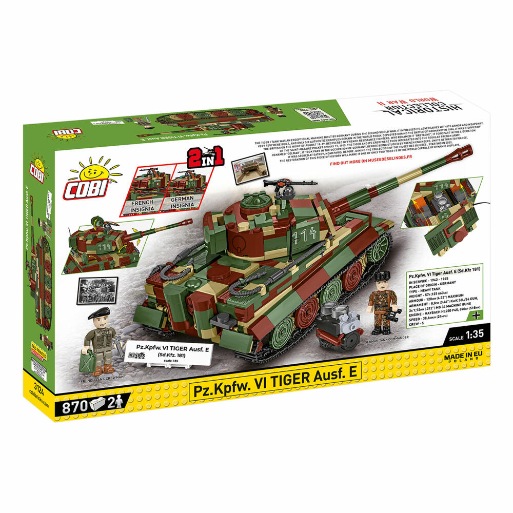 Cobi Klemmbaustein-Set Pz.KpfW. VI Tiger Ausf. E, 870 Teile, 3124