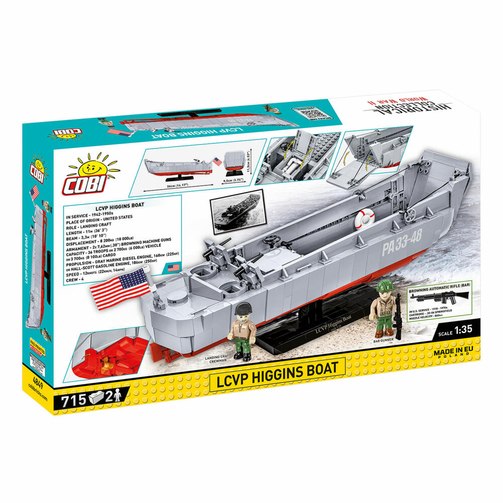 Cobi Klemmbaustein-Set LCVP Higgins Boat, 715 Teile, 4849
