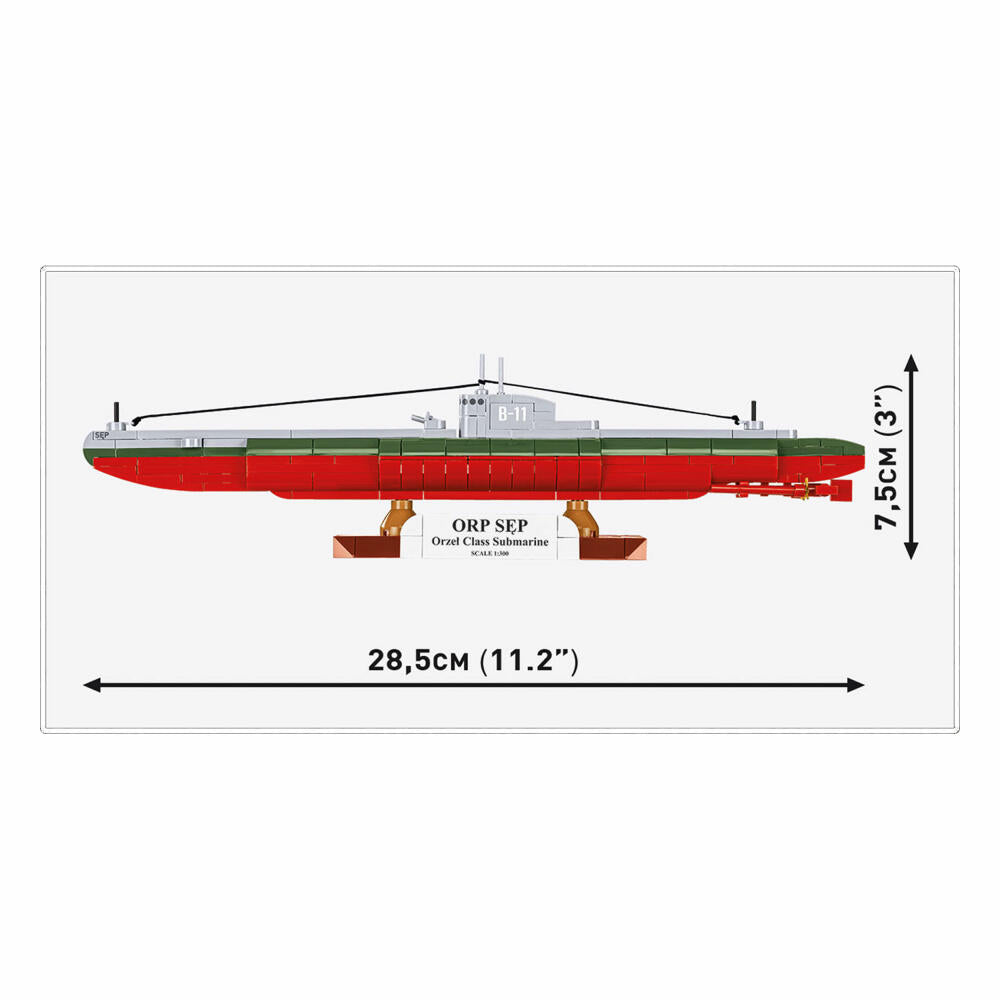 Cobi Klemmbaustein-Set Polnisches U-Boot ORP Sep, 190 Teile, 4856