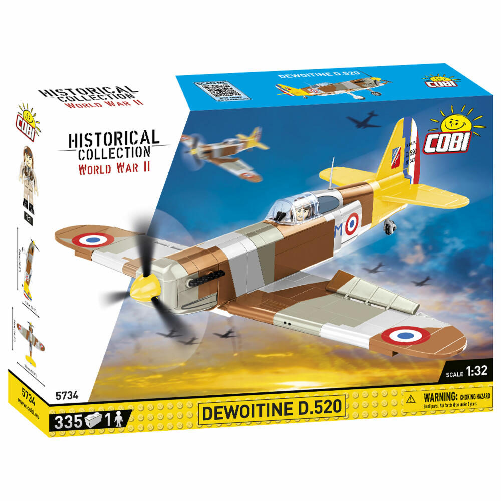 Cobi Klemmbaustein-Set Dewoitine D.520, Flugzeug, WW2, 335 Teile, COBI-5734