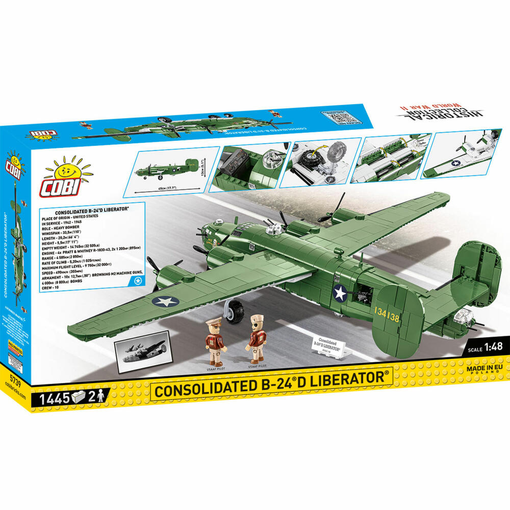 Cobi Klemmbaustein-Set Consolidated B-24 Liberator, Flugzeug, WW2, 1445 Teile, COBI-5739