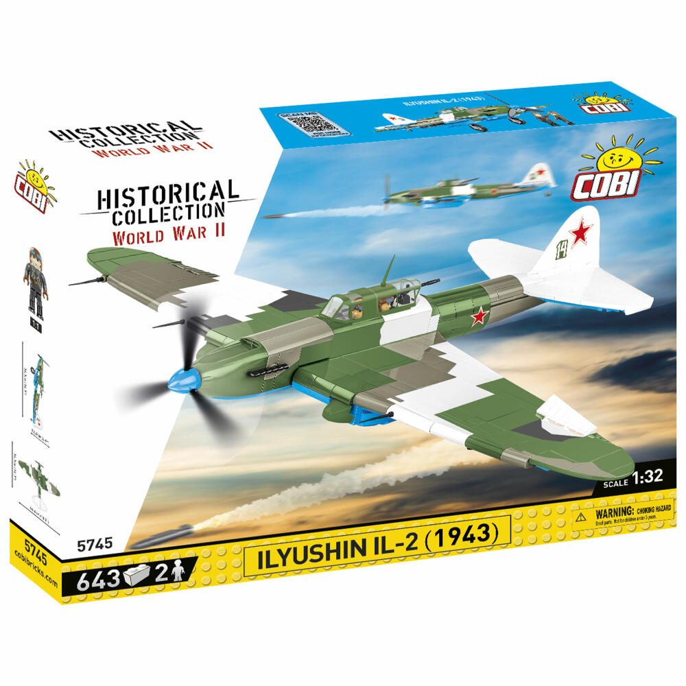 Cobi Klemmbaustein-Set IL-2 Shturmovik 1943, Flugzeug, WW2, 643 Teile, COBI-5745