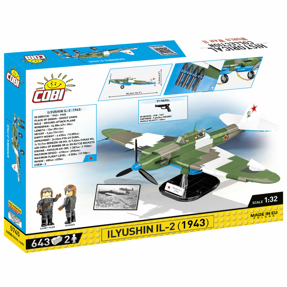 Cobi Klemmbaustein-Set IL-2 Shturmovik 1943, Flugzeug, WW2, 643 Teile, COBI-5745