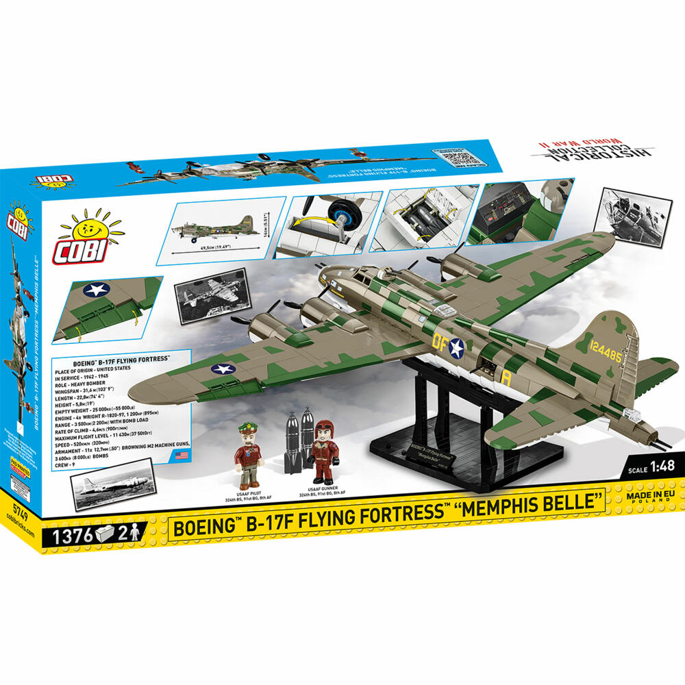 Cobi Klemmbaustein-Set Boeing B-17F Flying Fortress Executive Edition, Flugzeug, WW2, 1376 Teile, COBI-5749