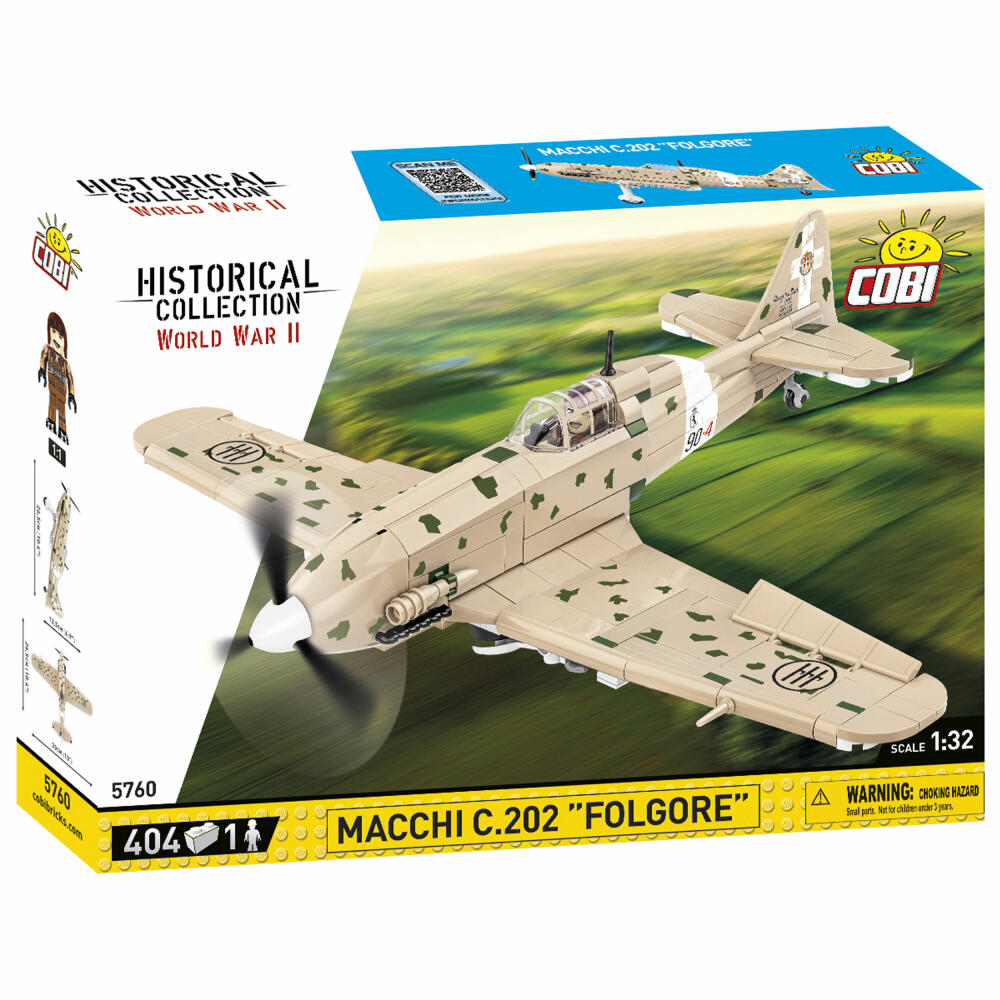 Cobi Klemmbaustein-Set Macchi C.202 Folgore, Flugzeug, WW2, 404 Teile, COBI-5760