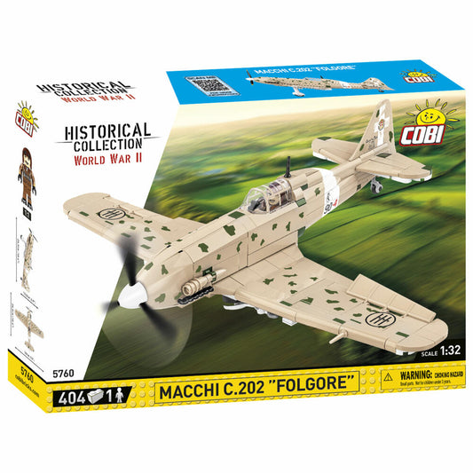 Cobi Klemmbaustein-Set Macchi C.202 Folgore, Flugzeug, WW2, 404 Teile, COBI-5760