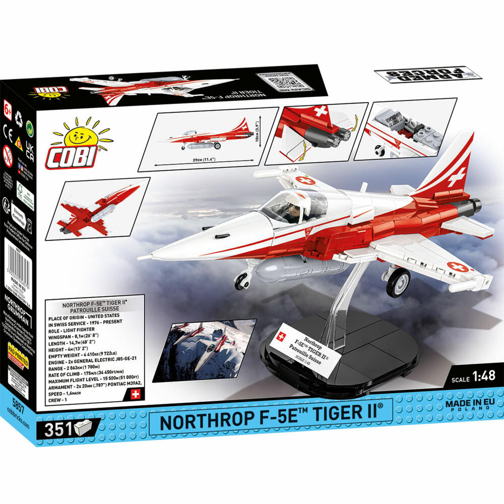 Cobi Klemmbaustein-Set Northrop F-5E Tiger II Swiss, Flugzeug, 351 Teile, COBI-5857