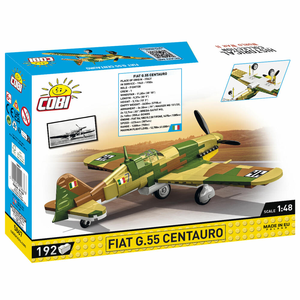 Cobi Klemmbaustein-Set Fiat G.55 Centauro, Flugzeug, WW2, 192 Teile, COBI-5867