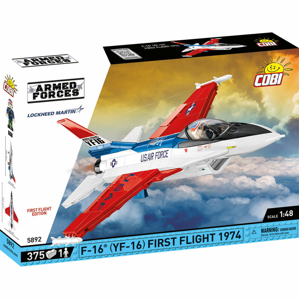 Cobi Klemmbaustein-Set F-16 / YF-16 First Flight 1974, Flugzeug, 375 Teile, COBI-5892