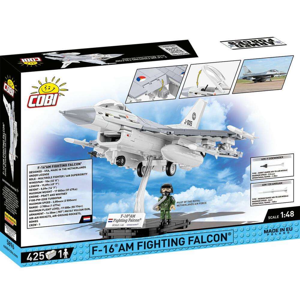 Cobi Klemmbaustein-Set F-16AM Fighting Falcon NL, Flugzeug, 500 Teile, COBI-5896