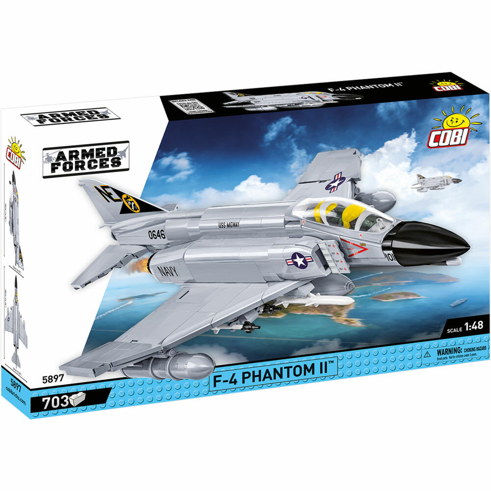 Cobi Klemmbaustein-Set F-4 Phantom II - USS Midway, Flugzeug, 703 Teile, COBI-5897